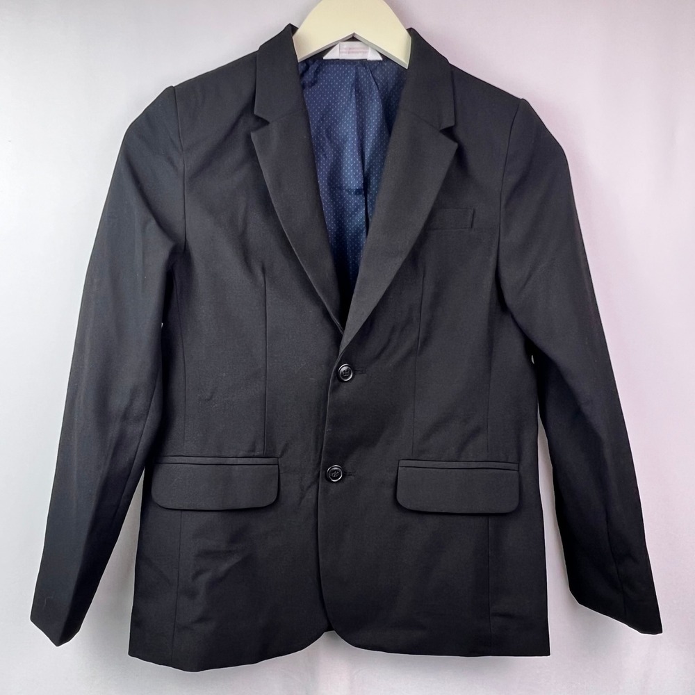 Cat & Jack Boys Black Suit Jacket Blazer Size 10 Formal Wedding Dress Coat